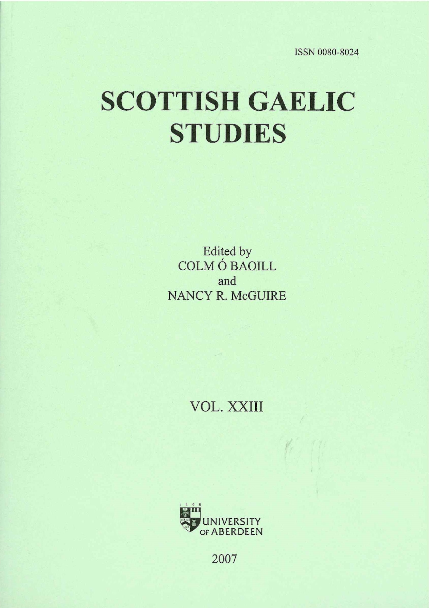 Scottish Gaelic Studies: Vol. 23