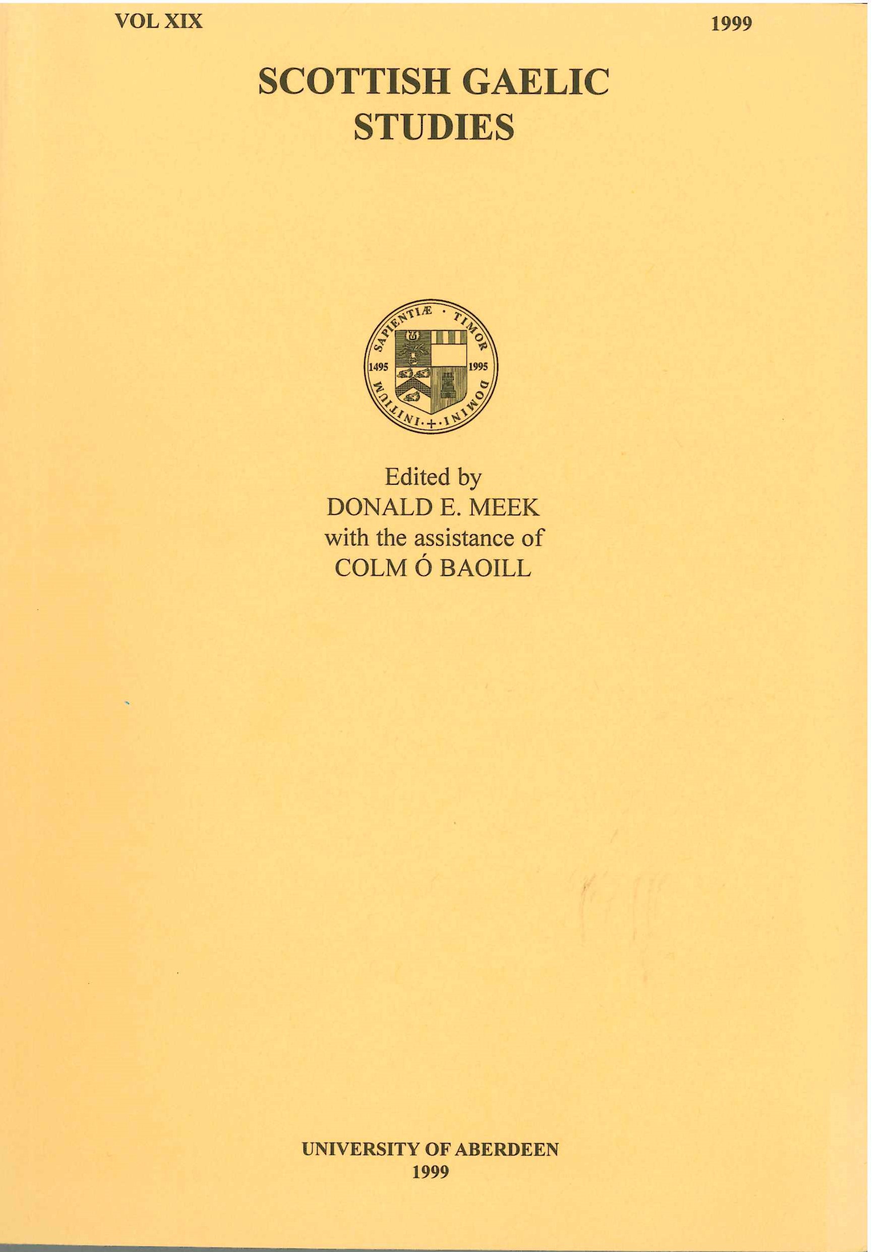 Scottish Gaelic Studies Vol. 19