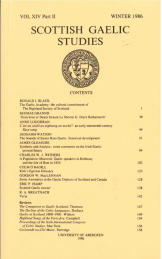 Scottish Gaelic Studies Vol. 14 Part 2