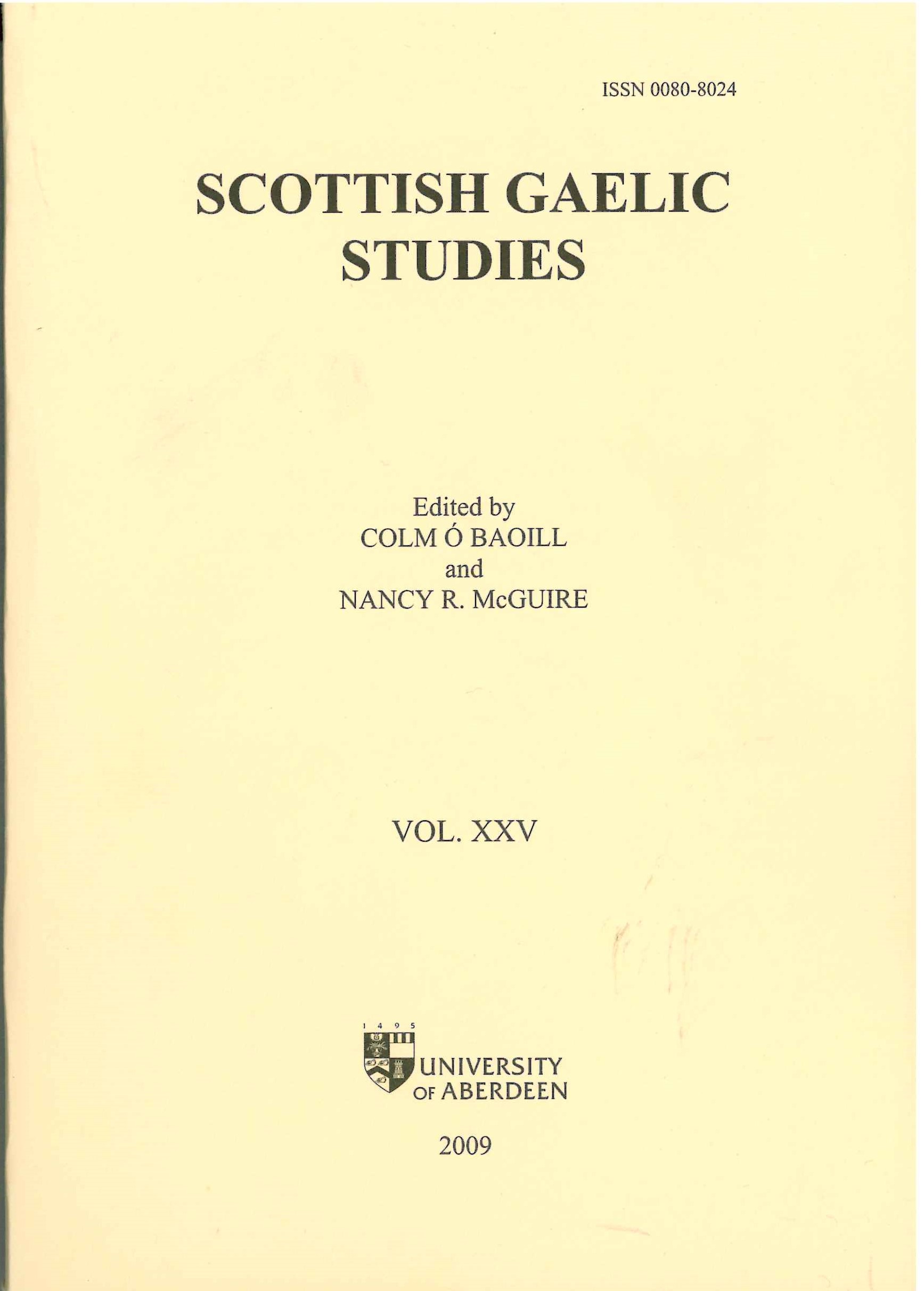 Scottish Gaelic Studies Vol. 25